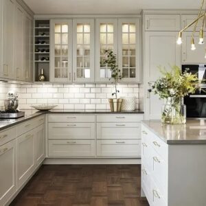 Artificial Marble Counter Hinge Drawer Particleboard Cabinet