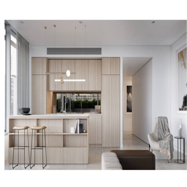Smart Grey Flat-Pack Cupboard Kitchen Cabinet