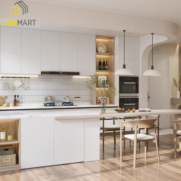 Lacquer Modular Wood Kitchen Cabinet