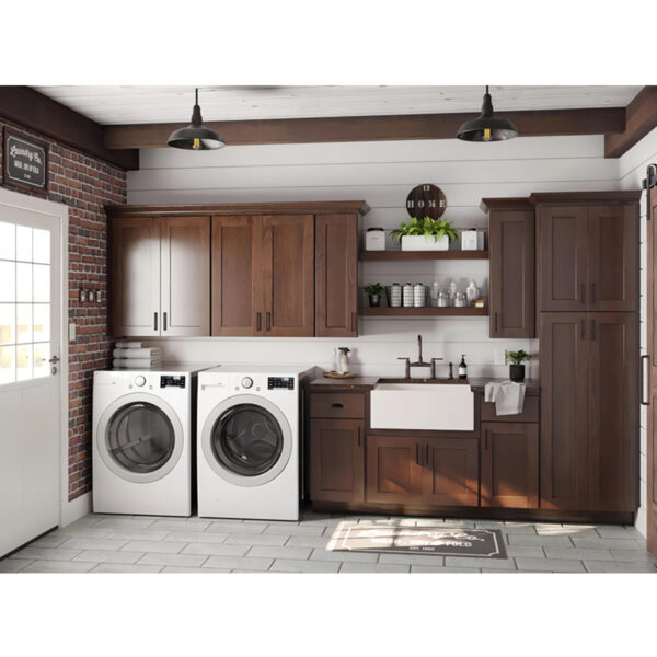 Brown Shaker Laundry Cabinet