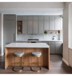 Slim Shaker Wood Grain Veneer Cabinet