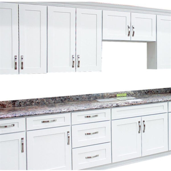 White Shaker Granite Counter Pantry Kitchen Cabinet