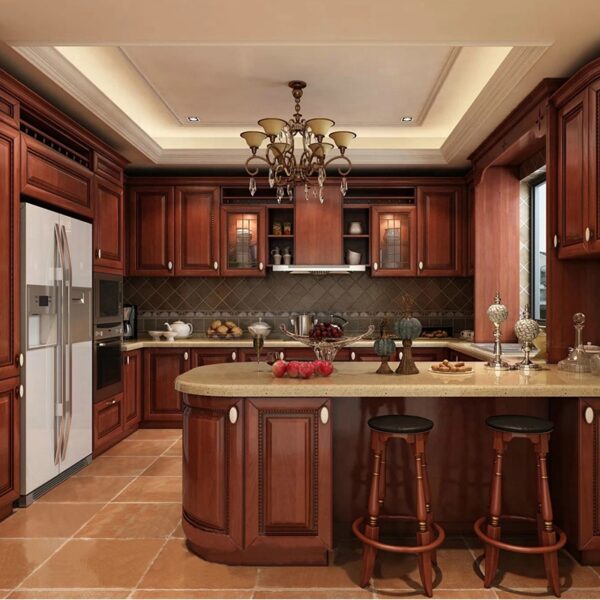 Apartment Shaker Panel Wooden Kitchen Cabinet Design