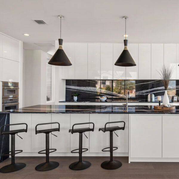 Solid-Wood White Kitchen Cabinet Design